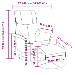 vidaXL Fauteuil inclinable avec repose-pied gris similicuir pas cher