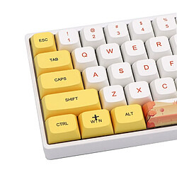 Avis Universal Jaune Blanc Colorant thermique Caractéristiques Sublimation Clavier PBT pour clavier mécanique USB filaire Clavier à capuche à 129 touches