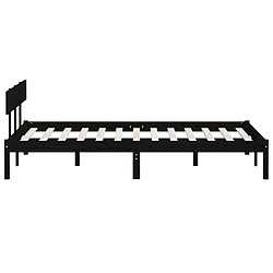 Acheter vidaXL Cadre de lit sans matelas noir bois massif 140x200 cm