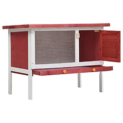 Helloshop26 Clapier d'extérieur 1 niveau 90 x 45 x 65 cm rouge bois 02_0000585