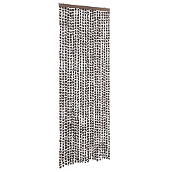 vidaXL Rideau anti-mouches marron et blanc 90x200 cm chenille