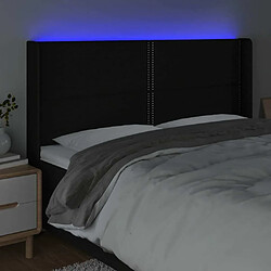 Acheter Maison Chic Tête de lit moderne à LED lumineuse pour chambre - Décoration de lit Noir 163x16x118/128 cm Tissu -MN11167