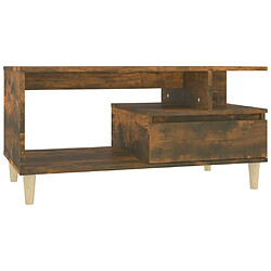 vidaXL Table basse Chêne fumé 90x49x45 cm Bois d'ingénierie