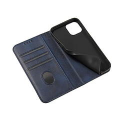 F04 Bleu Magnétique Clapet Holster Mobile Holster Holster Anti-Drop Mobile Téléphone Mobile Cas de protection avec fente de carte pour Apple iPhone13 Pro