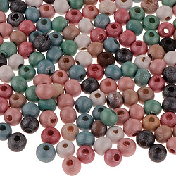 Avis 1 paquet Perles en bois Grand trou Entretoise Perle pour la fabrication de bijoux 6mm 300pcs