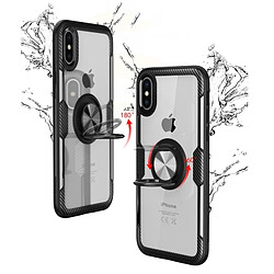 Wewoo Coque Etui de protection magnétique anneau rotation 360 degrés armure pour iPhone XS / X (noir) pas cher