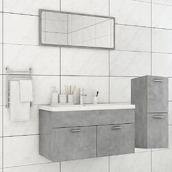 vidaXL Ensemble de meubles de salle de bain Gris béton Aggloméré