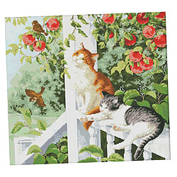 Artisanat Estampillé Kit De Point De Croix-chat 2 Chats 14CT