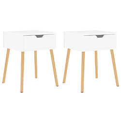 Maison Chic Lot de 2 Tables de chevet,Table de nuit,Table d'appoint pour salon Blanc 40x40x56 cm Aggloméré -MN41163