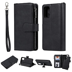 Etui en PU poche zippée magnétique détachable 2 en 1 noir pour votre Samsung Galaxy S20 Plus