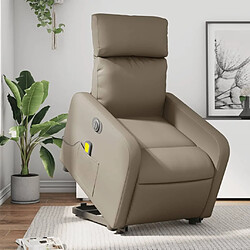 Maison Chic Fauteuil Relax pour salon, Fauteuil inclinable de massage électrique cappuccino similicuir -GKD27682