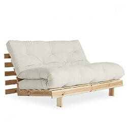 Inside 75 Canapé convertible futon ROOTS pin naturel coloris naturel couchage 140x200 cm.