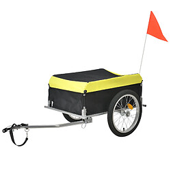 Remorque Vélo pour Chien Acier et Polyester 130x65x50cm Jaune et Noir [pro.tec]