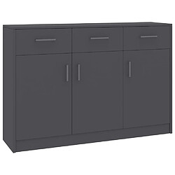 Maison Chic Commode Buffet - Meuble de rangement Gris 110x30x75 cm Aggloméré -GKD10710