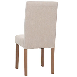 Decoshop26 Lot de 6 chaises de salle à manger dossier haut en tissu chenille crème pieds clairs 04_0007635 pas cher