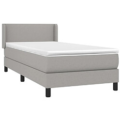 Avis Maison Chic Lit Adulte - Lit simple Lit à sommier tapissier avec matelas moelleux - Meuble de Chambre - Gris clair 90x200 cm Tissu -MN41410