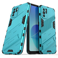 Coque en TPU antichoc avec béquille bleu clair pour votre OPPO Reno6 Z