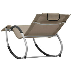 Acheter Maison Chic Chaise longue avec oreiller | Bain de soleil Relax | Transat Taupe Textilène -GKD90035