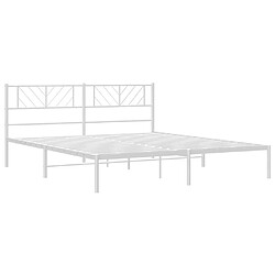 Acheter Maison Chic Lit adulte - Cadre de lit métal avec tête de lit,Structure du lit Contemporain pour chambre blanc 200x200 cm -MN31505