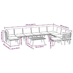 vidaXL Salon de jardin 12 pcs avec coussins Bois d'acacia solide pas cher