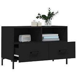 Acheter Maison Chic Meuble TV scandinave - Banc TV pour salon Noir 80x36x50 cm Bois d'ingénierie -MN96752