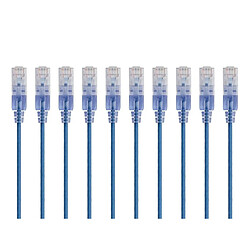 Monoprice Cat6A Ethernet Patch Cable | Snagless RJ45 | UTP | Pure Bare Copper Wire | 10G | 30AWG | 10-Pack | SlimRun Series