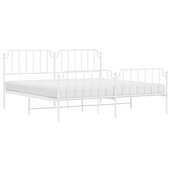 Avis Maison Chic Cadre/structure de lit métal et tête de lit + pied de lit pour adulte - Lit Moderne Chambre blanc 193x203cm -MN30693