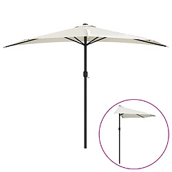 vidaXL Parasol de balcon avec mât en aluminium Sable 300x155 cm Demi