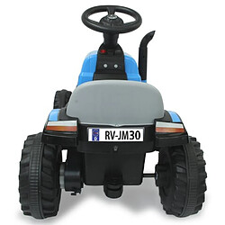 Jamara Ride-on tracteur New Holland avec remorque bleu 6V pas cher