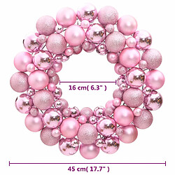 Avis vidaXL Couronne de Noël rose 45 cm polystyrène