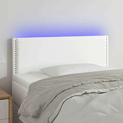 Maison Chic Tête de lit moderne à LED lumineuse pour chambre - Décoration de lit Blanc 80x5x78/88 cm Similicuir -MN45061