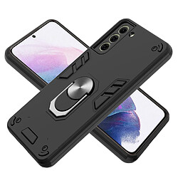 Coque en TPU antichoc avec béquille à anneau rotatif noir pour votre Samsung Galaxy S21 + 5G