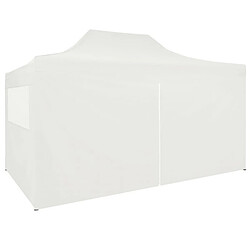 Acheter vidaXL Tente pliable de réception avec 4 parois 3 x 4,5 m Blanc