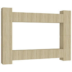 Maison Chic Ensemble de meubles TV 10 pcs | Banc TV Moderne pour salon | Meuble de Rangement - Chêne sonoma Aggloméré -MN48790