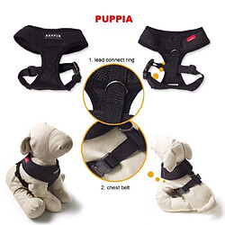 Puppia Harnais pour Chien Noir L