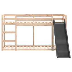 Acheter Vidaxl Lit superposé avec toboggan et échelle 80x200cm bois pin massif