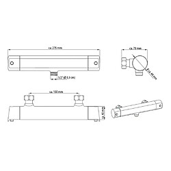 SCHÜTTE Mitigeur thermostatique de douche VITA Chrome