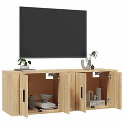 Avis Maison Chic Lot de 2 Meubles TV muraux Banc TV suspendus pour salon chêne sonoma 57x34,5x40 cm -MN98004