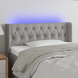 vidaXL Tête de lit à LED Gris clair 103x16x78/88 cm Tissu