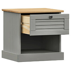 Avis vidaXL Table de chevet VIGO gris 42x35x40 cm bois de pin massif