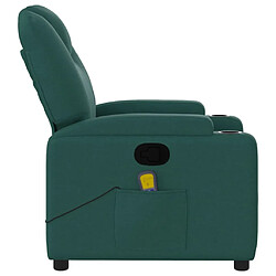 Maison Chic Fauteuil de massage inclinable,Fauteuil luxe de relaxation Vert foncé Tissu -MN37321 pas cher