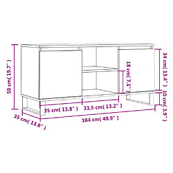 vidaXL Meuble TV blanc 104x35x50 cm bois d'ingénierie pas cher