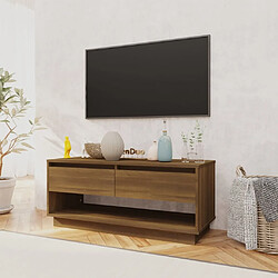 Avis Maison Chic Meuble TV scandinave - Banc TV pour salon Chêne marron 102x41x44 cm Aggloméré -MN75018