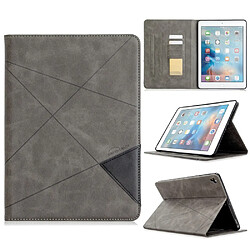 Etui en PU motif géométrique avec support gris pour votre Apple iPad Air 2/Air (2013)/iPad 9.7 pouces (2018)/(2017)/Pro 9.7 pouces (2016)