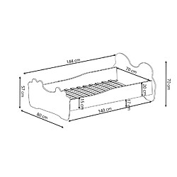 Kobi Lit simple enfant PANDA 140 avec matelas
