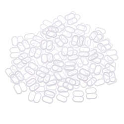 100Pcs 6mm Nylon Adjustment 8 Crochet Soutien-Gorge Slider Boucle Bikini Attaches Blanc