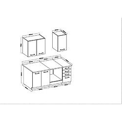 Acheter Tbs CHAMONIX Cuisine complète - Meuble four - Mélamine - Décor chêne - L 180 x P 60 x H 82 cm - Plan de travail non inclus