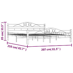 vidaXL Cadre de lit sans matelas noir métal 200x200 cm pas cher