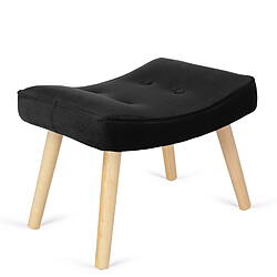 Acheter Vivaldi Fauteuil avec Repose-Pieds LOZANO Noir Velours