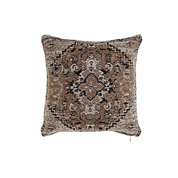 Coussin DKD Home Decor S3027296 Noir Marron Polyester Coton Aluminium Blanc Arabe (45 x 12 x 45 cm)